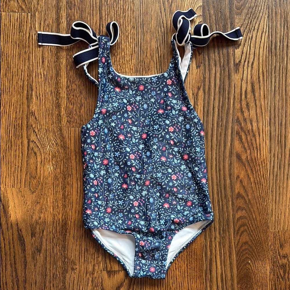 Minnow Swim Blue and Pink Floral One Piece Swimwear